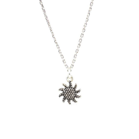 Sterling Silver Mini Sun Pendant Necklace - Minimalist