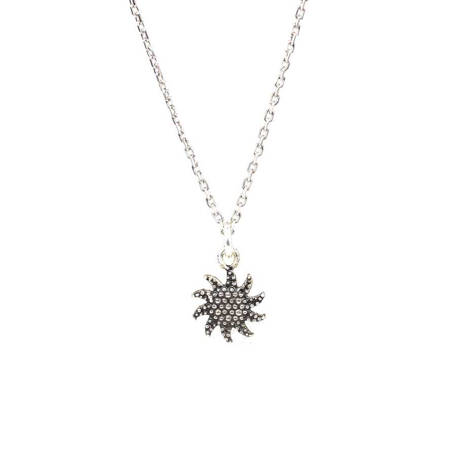 Sterling Silver Mini Sun Pendant Necklace - Minimalist