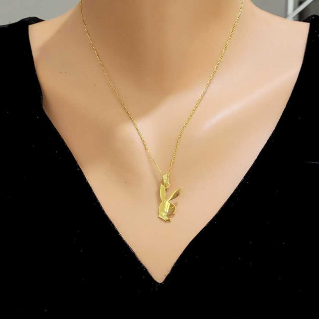 Sterling Silver Rabbit Pendant Necklace - Playful & Iconic Design