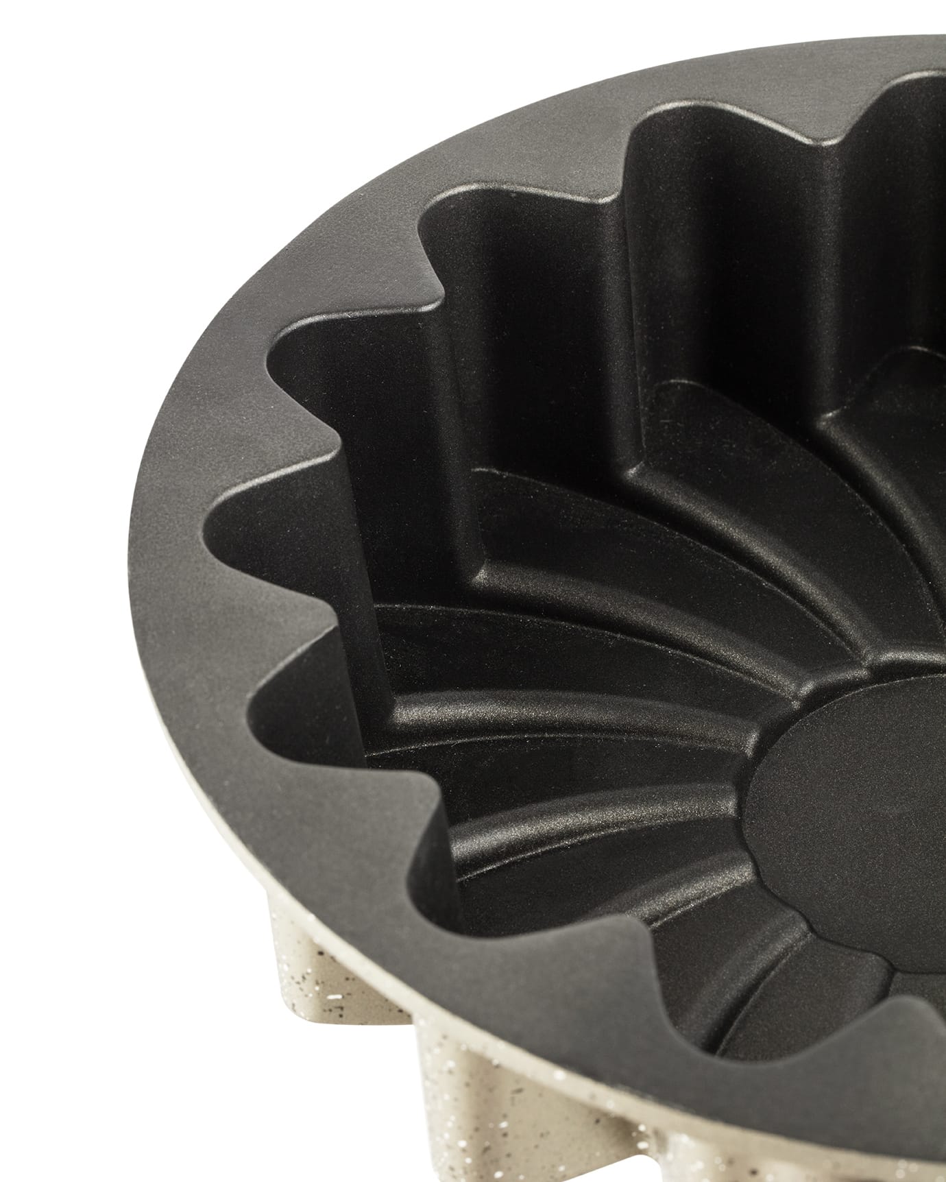 Non-Stick Fluted Cake Pan - Taupe for Easy Release Baking