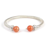 Professional 925 Sterling Silver Agate Twisted Men's Bracelet