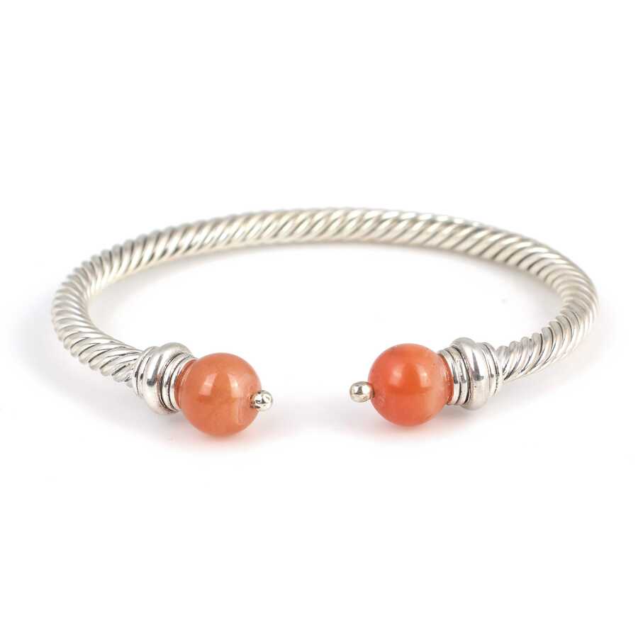 Professional 925 Sterling Silver Agate Twisted Men's Bracelet
