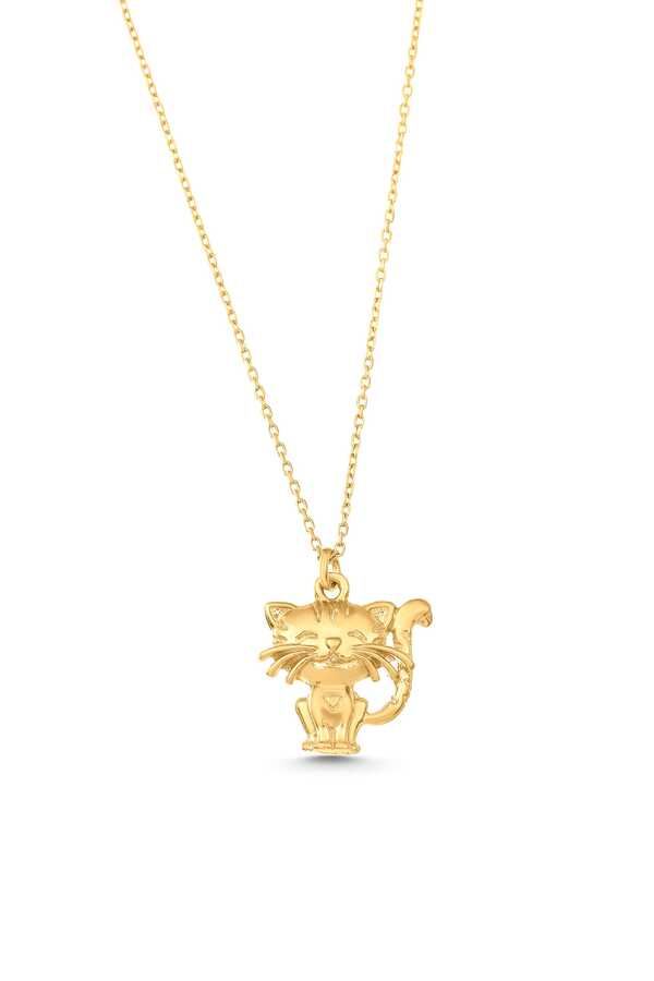 925 Sterling Silver Cute Cat Pendant Necklace - Minimalist Charm