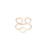 925 Sterling Silver Round Ring - Rose Plated & Adjustable