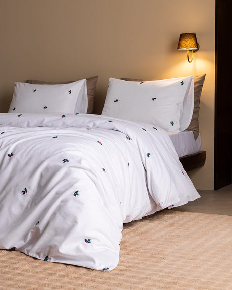 Adile Double Size 100% Cotton Embroidered Duvet Cover Set