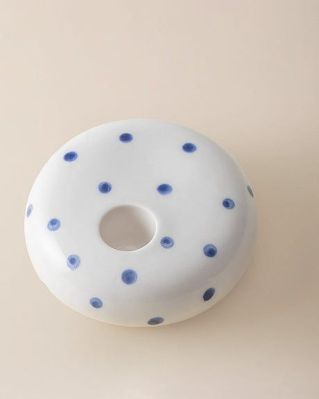 Porcelain Candle Holder - Serene Blue & White Design