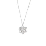 Sterling Silver Dazzling Snowflake Pendant Necklace with Zirconia