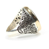 Sterling Silver Men's Ring with Crescent & Star Historical Motif