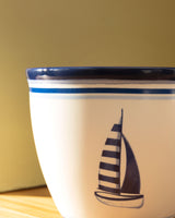 Nouveau Set de 2 Tasses en Céramique Osseuse - Design Océan Marin
