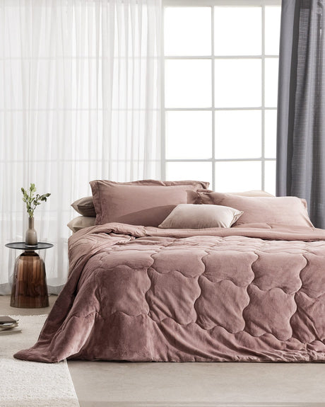 Kaira Twin Bedding Set - Blush Pink Duvet Cover & Sheet Set