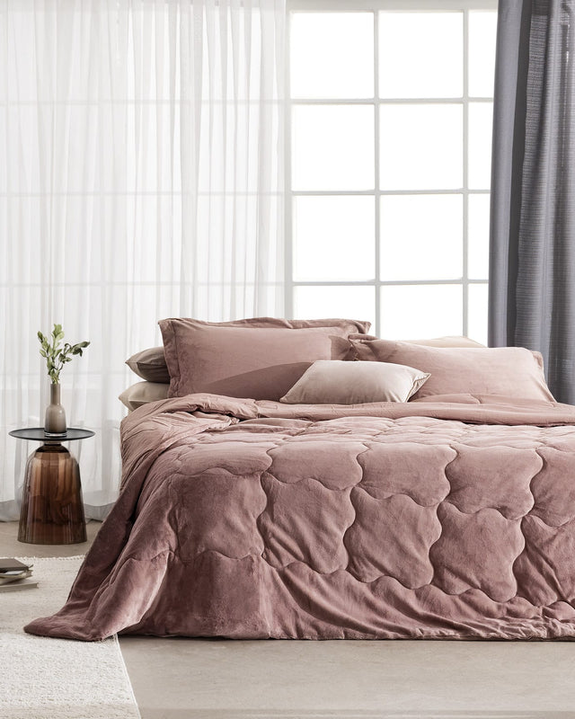 Kaira Twin Bedding Set - Blush Pink Duvet Cover & Sheet Set