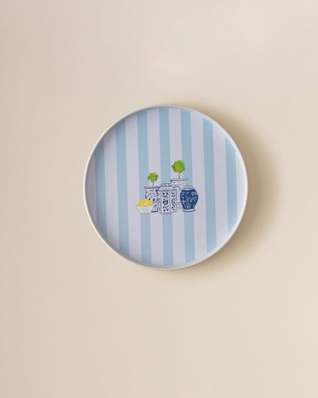 Colorful Plastic Round Serving Tray - Modern & Versatile Design