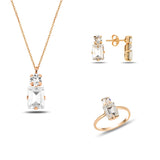 Funkelndes Baguette-Schmuckset – Minimalistisches & Elegantes Design