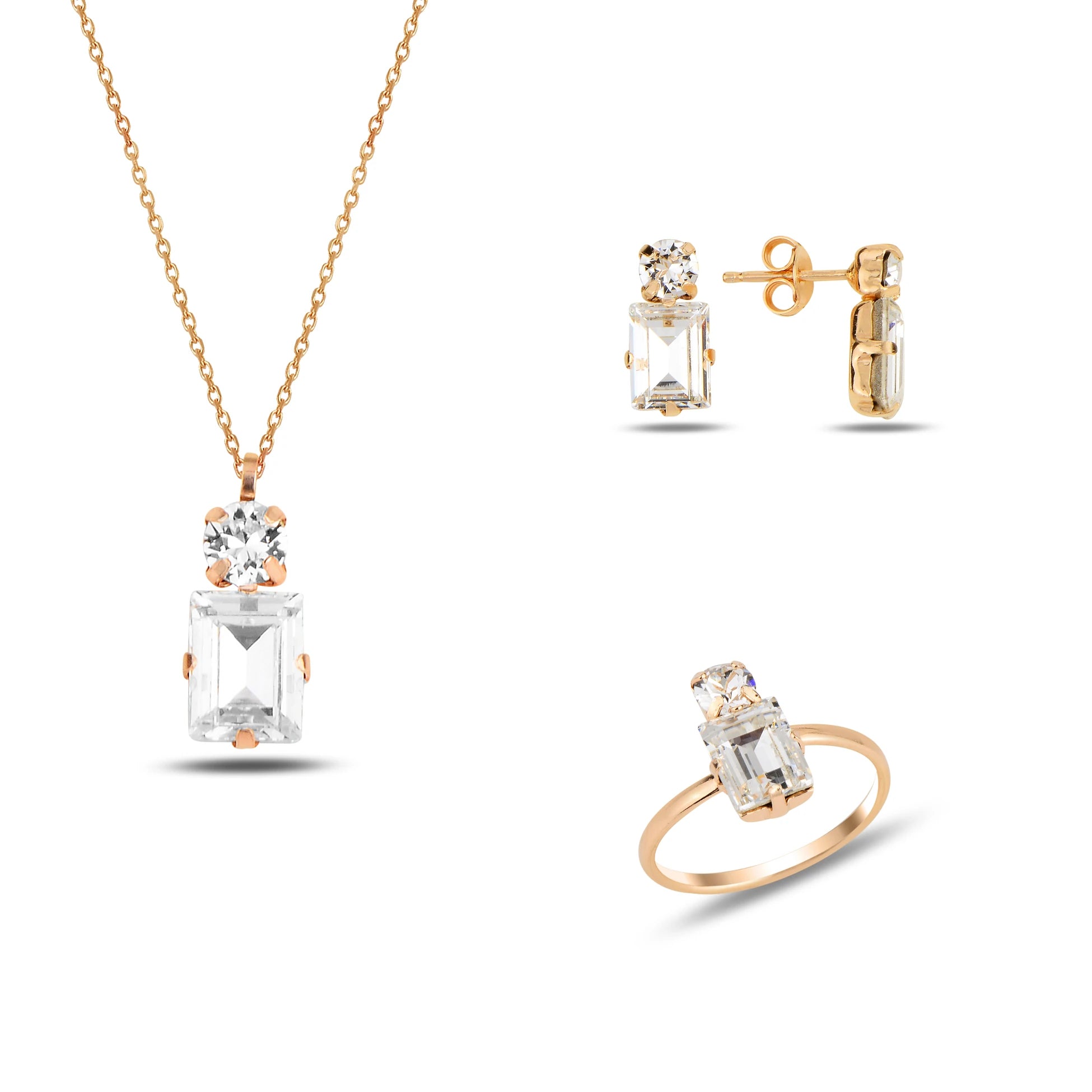 Funkelndes Baguette-Schmuckset – Minimalistisches & Elegantes Design