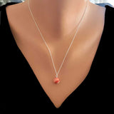 Premium Sterling Silver Coral Ball Necklace
