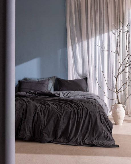 Cotton Blend Single Duvet Set - Soft Jersey & Fitted