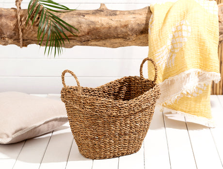 Small Natural Wicker Storage Basket for Home Organization