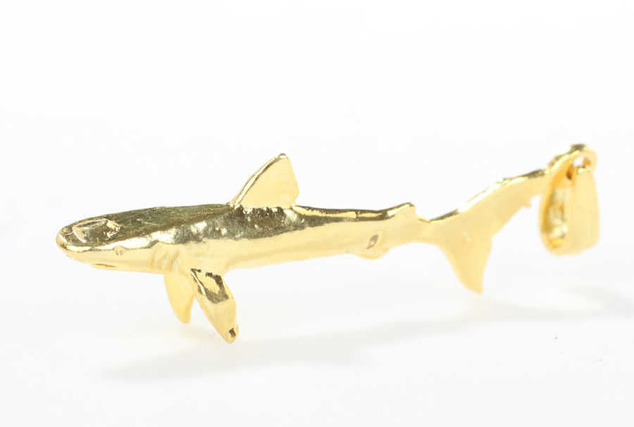 925 Sterling Silver Upright Shark Pendant - Ocean Adventure Charm