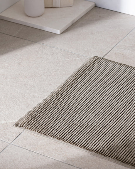 Soft 100% Cotton Bath Mat Towel - Absorbent Foot Towel for Bathroom - Brown