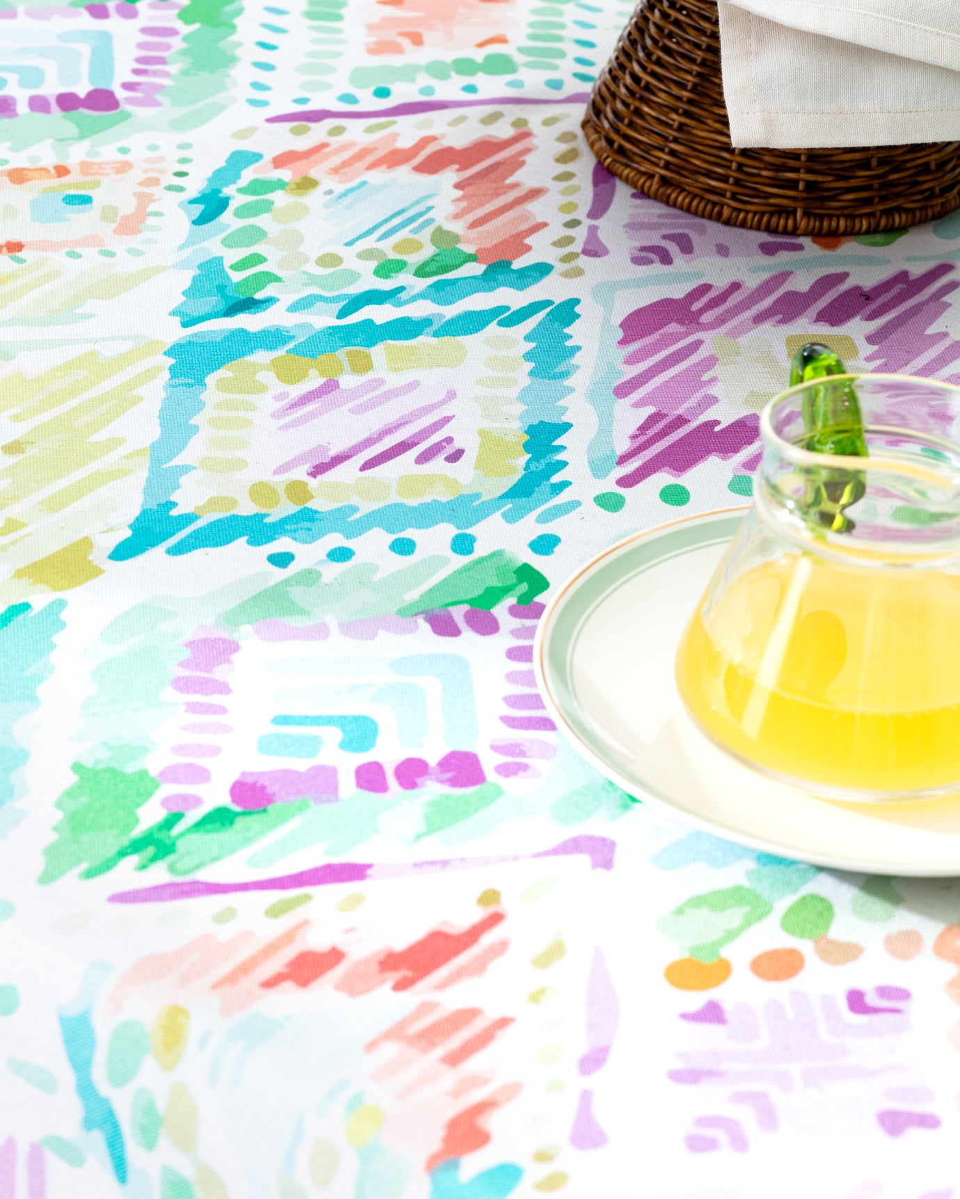 Nivelle Polycotton Dining Tablecloth - Two-Tone Purple Blue