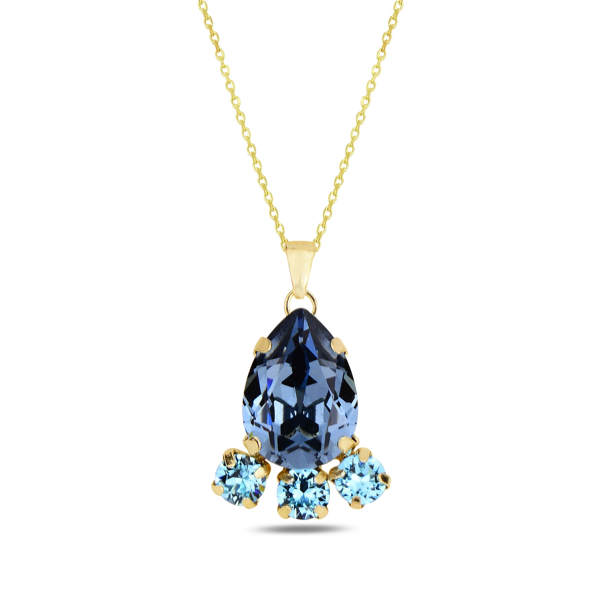 Crystal Chandelier Necklace - Elegant Marquise & Pear-Cut Design