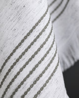 Opherna Plush Cotton Bath Towel - White and Grey