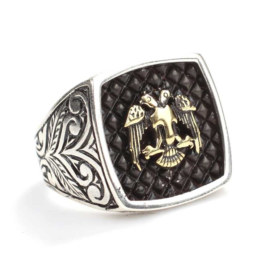 Bague homme en argent sterling 925 - Design aigle anatolien