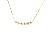 Professional 925 Sterling Silver 6 Row Pink Quartz Necklace