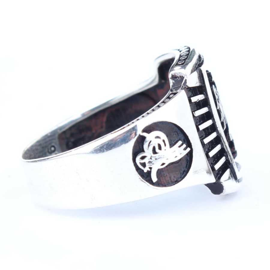 925 Sterling Silver Men's Ring - Seljuk Eagle & Ottoman Tughra