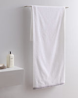Soft Absorbent Cotton Bath Towel - White & Grey