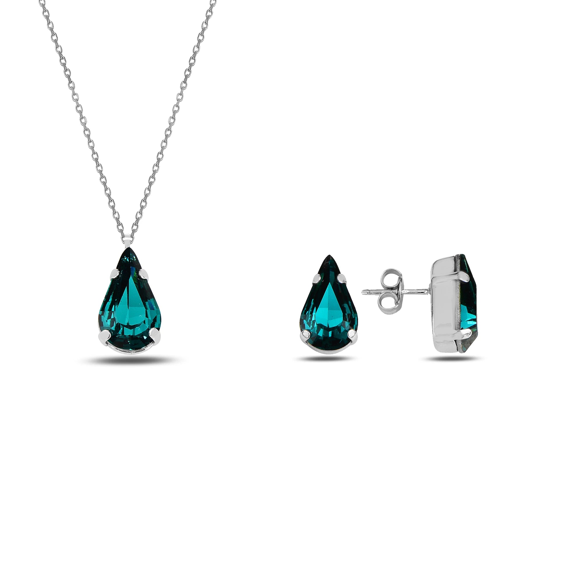 Conjunto de joyería con colgante de cristal Swarovski de plata esterlina 925 - Chic femenino