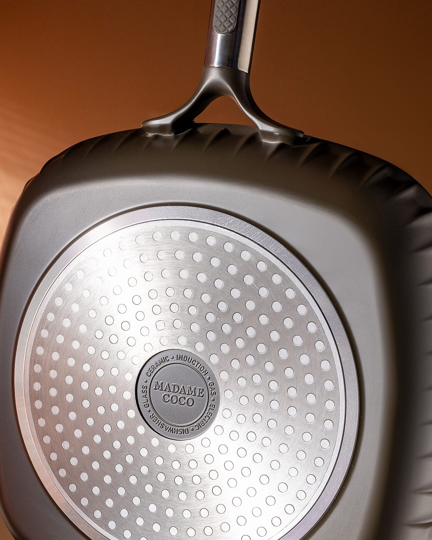 16 cm Nonstick Grill Pan Skillet - Brown