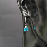 Professional 925 Sterling Silver Large Round Aquamarine Earring