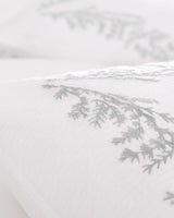 Twin Size 100% Cotton Embroidered Washed Waffle Duvet Cover Set - White Gray