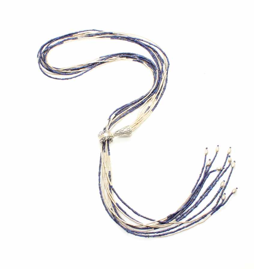 925 Sterling Silver Lapis Lazuli Articulated Necklace
