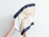 Luxurious 100% Cotton Dish Towel - Ecru & Navy Blue Kitchen Essential