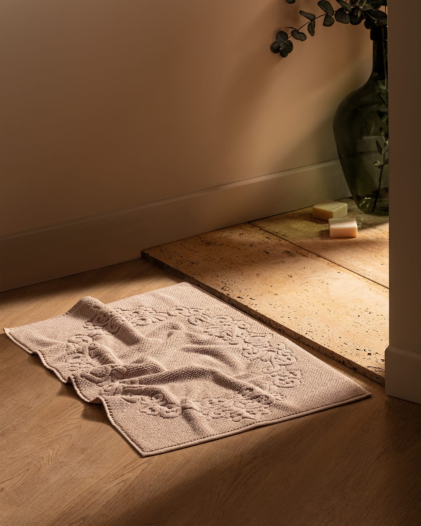Plush 100% Cotton Absorbent Bath Mat - Taupe