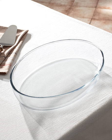 Large Oval Borosilicate Glass Baking Dish - Oven Safe Bakeware