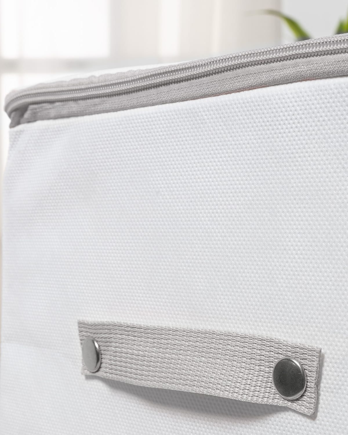 Floral Pattern Storage Bag Organizer - White Grey - Large Capacity Home Storage