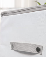 Floral Pattern Storage Bag Organizer - White Grey - Large Capacity Home Storage