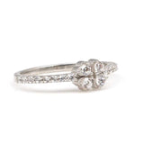 925 Sterling Silver Tiny Clover Zircon Ring - Delicate & Elegant