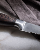 Serrated Bread Knife - Stainless Steel Blade with Brown Handle