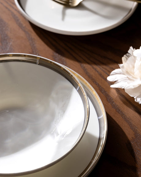 Fine Bone Porcelain 6-Person Dinner Set - Elegant & Durable Design