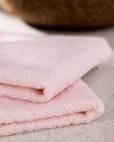 100% Cotton Hand Towel Set - 2 Pack with Crocheted Trim - Powder Pink