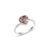 Swarovski Crystal 925 Sterling Silver Ring - Bezel & Prong Set Love Symbol