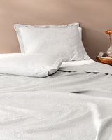 100% Cotton Double Bedspread - Pure White Serenity