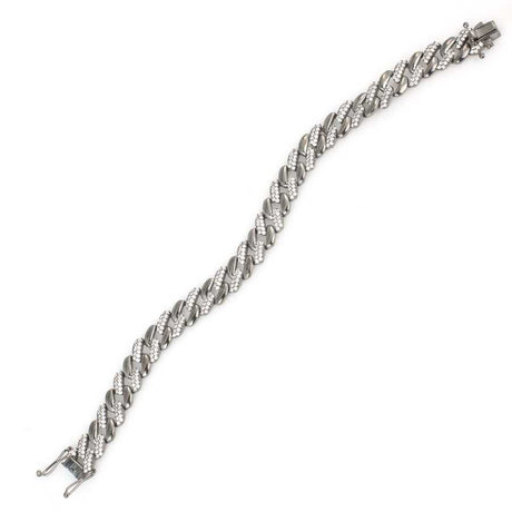 Premium Silver White Zircon Gourmet Chain Bracelet