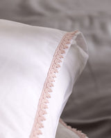 Isabelle 100% Cotton Pillowcase Set - White & Blush Pink, 2-Pack