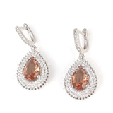 925 Sterling Silver Zultanite Teardrop Dangle Earrings with Zircon