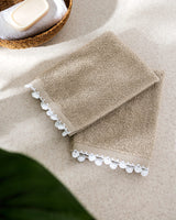 Melly Crochet Trim 100% Cotton Hand Towel Set of 2